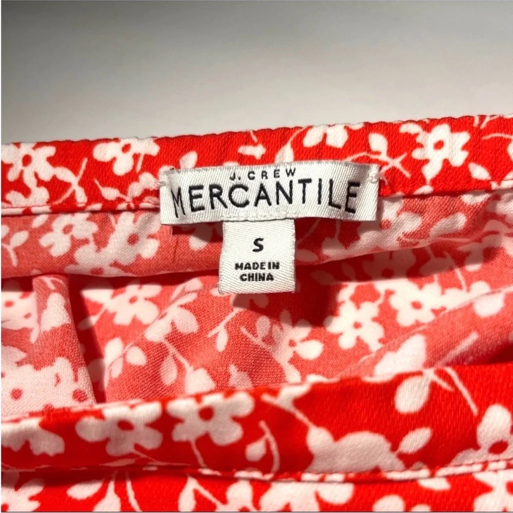 J.Crew Mercantile Floral Ruffle Tie‎ Waist Faux Wrap Mini Skirt Orange Women’s S